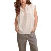 imageLucky Brand Womens Womens Solid Short Sleeve Popover WSchiffliBright White