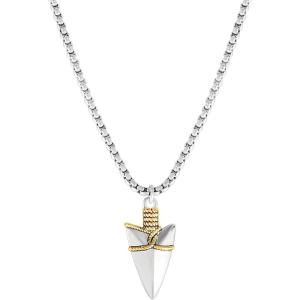 imageLucky Brand Mens Arrowhead Necklace 22quotquot TwoTone 18k Gold and Silver FlashPlated Arrowhead Pendant Necklace for Men NF00792TL22NJ