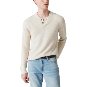 imageLucky Brand Mens Lucky Brand Mens Cloud Soft Henley SweaterStraw Heather