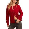 imageLucky Brand Womens Cloudsoft Crew Neck CardiganJester Red