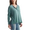 imageLucky Brand Womens Long Sleeve Rib Soft Henley TopBlue Mirage