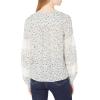 imageLucky Brand Womens Long Sleeve Tie Neck Lace Inset Boho BlouseBlue Multi