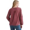 imageLucky Brand Womens Long Sleeve Tie Neck Lace Inset Boho BlouseCrushed Berry