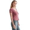 imageLucky Brand Womens Short Sleeve VNeck Pointelle Henley TopCrushed Berry