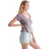 imageLucky Brand Womens Short Sleeve VNeck Pointelle Henley TopGray Ridge