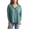 imageLucky Brand Womens Long Sleeve Rib Soft Henley TopBlue Mirage