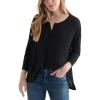 imageLucky Brand Womens Long Sleeve Rib Soft Henley TopJet Black
