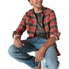 imageLucky Brand Mens Plaid Cloud Soft Long Sleeve FlannelRed Charcoal