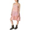 imageLucky Brand Womens Mixed Print Tie Sleeve Tiered DressPeach Multi