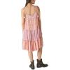 imageLucky Brand Womens Mixed Print Tie Sleeve Tiered DressPeach Multi