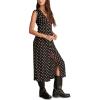 imageLucky Brand Womens Satin Button Through Midi DressBlack Dot