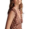 imageLucky Brand Womens Satin Button Through Midi DressMaroon Dot