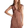 imageLucky Brand Womens Satin Button Through Midi DressMaroon Dot