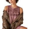 imageLucky Brand Womens Sleeveless Embroidered Knit Mini DressRose Brown
