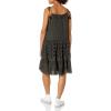 imageLucky Brand Womens Tie Sleeve Tiered Eyelet DressWashed Black