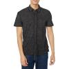 imageLucky Brand Mens Short Sleeve Linen Button Up ShirtBlackBlack
