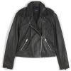imageLucky Brand Womens Long Sleeve Notched Lapel Leather Moto JacketLucky Black