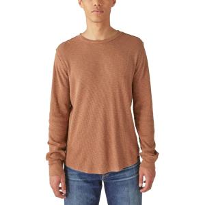 imageLucky Brand Mens Garment Dye Thermal Crew ShirtPecan Pie