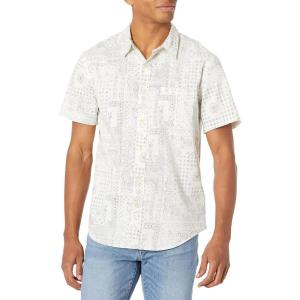 imageLucky Brand Mens Short Sleeve Button Up One Pocket San Gabriel ShirtWhite Print 20