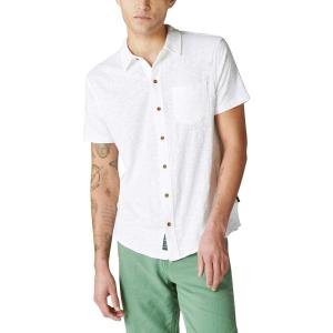 imageLucky Brand Mens Short Sleeve Linen Button Up ShirtBright WhiteWhite
