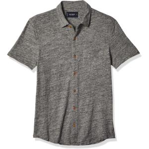imageLucky Brand Mens Short Sleeve Linen Button Up ShirtHeather Grey1