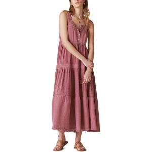 imageLucky Brand Womens Lucky Brand Womens Lace Tiered Knit Maxi DressRose Brown