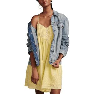 imageLucky Brand Womens Lucky Brand Womens Pintuck Bodice Tiered MiniPale Lime Yellow