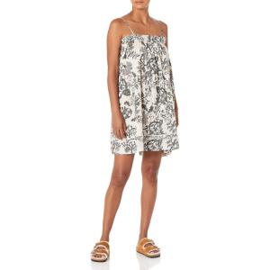 imageLucky Brand Womens Printed Mini Smocked DressBlackCream Multi