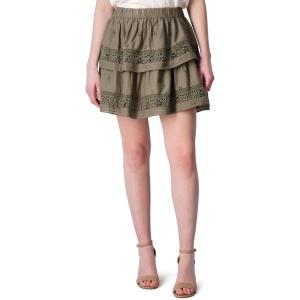 imageLucky Brand Womens Schiffley Embroidered Mini SkirtDusty Olive