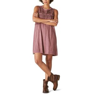 imageLucky Brand Womens Sleeveless Embroidered Knit Mini DressRose Brown