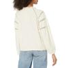 imageLucky Brand Womens Long Sleeve Embroidered Knit TopWhitecap Gray