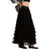 imageLucky Brand Womens Tulle Ruffle Maxi SkirtCaviar