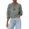 imageLucky Brand Womens Long Sleeve Embroidered Knit TopDark Green