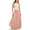 imageLucky Brand Womens Tulle Ruffle Maxi SkirtBlush Pink