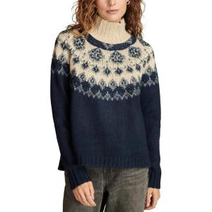 imageLucky Brand Womens Fairisle TurtleneckNavyGrey Combo