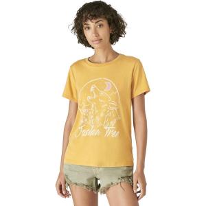 imageLucky Brand Womens Fender Foil Classic Crew TShirtMineral Yellow