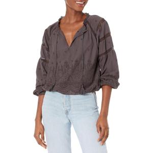 imageLucky Brand Womens Long Sleeve Embroidered Knit TopJet Black