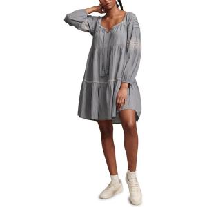 imageLucky Brand Womens Lucky Brand Womens Embroidered Tiered Long Sleeve MiniBlue