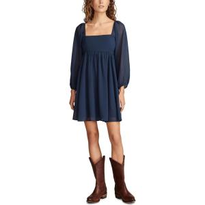 imageLucky Brand Womens Square Neck Long Sleeve MiniMood Indigo