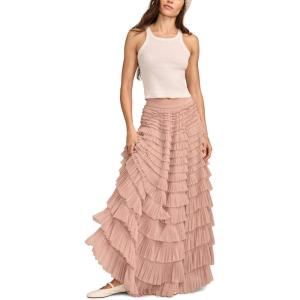 imageLucky Brand Womens Tulle Ruffle Maxi SkirtBlush Pink