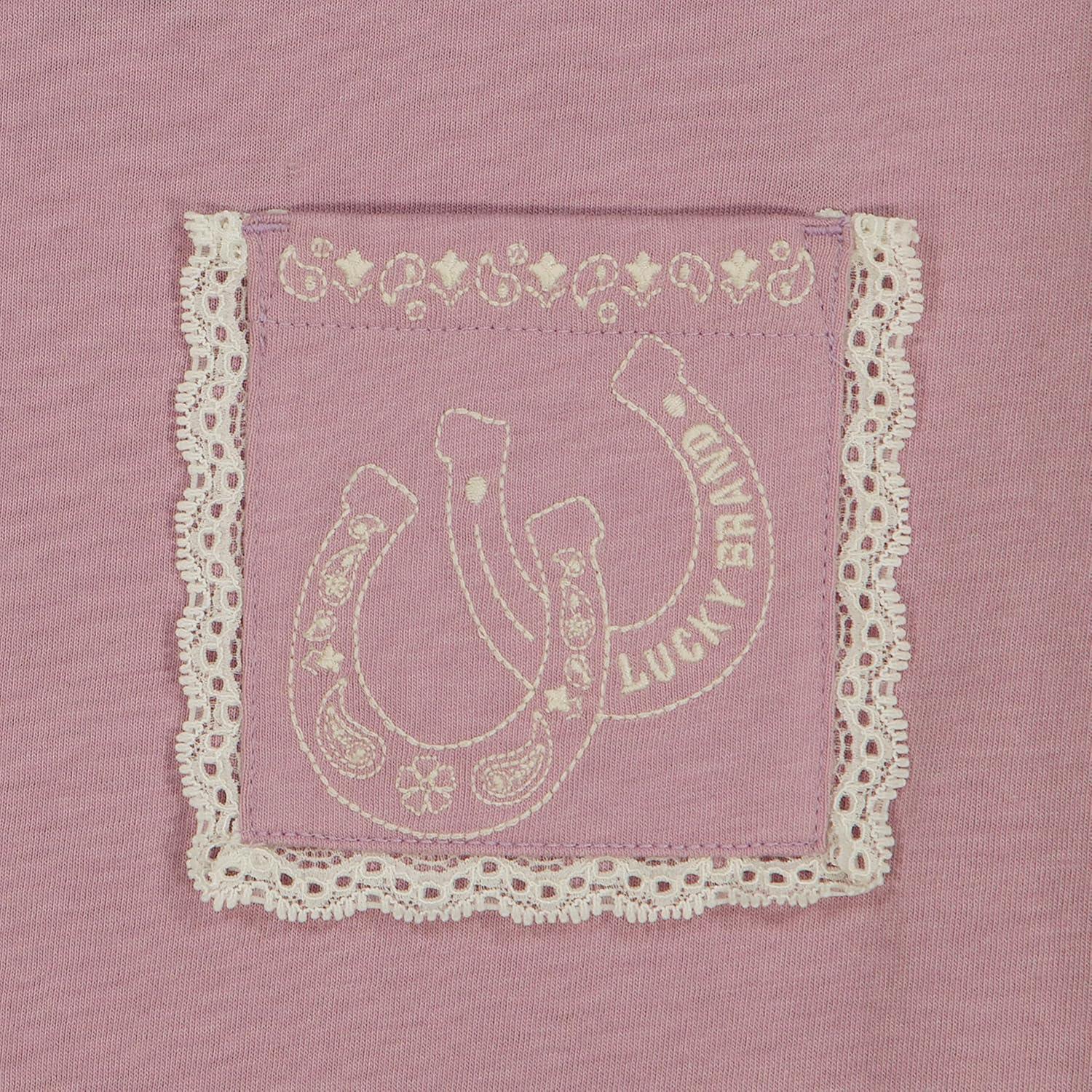 imageLucky Brand Girls Short Sleeve Graphic TShirt Tagless Cotton Tee with Fun DesignsHoreseshoe Pocket