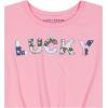 imageLucky Brand Girls Short Sleeve Graphic TShirt Tagless Cotton Tee with Fun DesignsPatchwork Peony