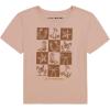 imageLucky Brand Girls Short Sleeve Graphic TShirt Tagless Cotton Tee with Fun DesignsCheckered Peach Whip