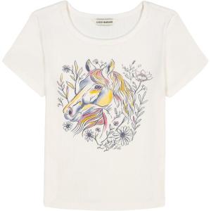 imageLucky Brand Girls Short Sleeve Babydoll TShirt Soft amp ComfortableHorse Meadow