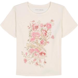 imageLucky Brand Girls Short Sleeve Graphic TShirt Tagless Cotton Tee with Fun DesignsGardenia Boquet
