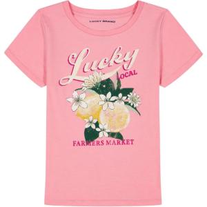 imageLucky Brand Girls Short Sleeve Graphic TShirt Tagless Cotton Tee with Fun DesignsPeony Local Lemons
