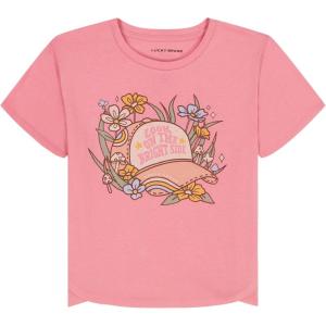 imageLucky Brand Girls Short Sleeve Graphic TShirt Tagless Cotton Tee with Fun DesignsWild Rose Trucker
