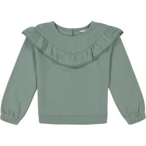 imageLucky Brand Pullover Fleece Crewneck SweatshirtGreen Ruffle