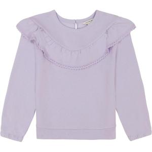 imageLucky Brand Pullover Fleece Crewneck SweatshirtPurple Ruffle
