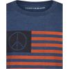 imageLucky Brand Boys Short Sleeve Graphic Crew Neck TShirt Soft Comfortable Relaxed FitPeace Flag Dark Denim